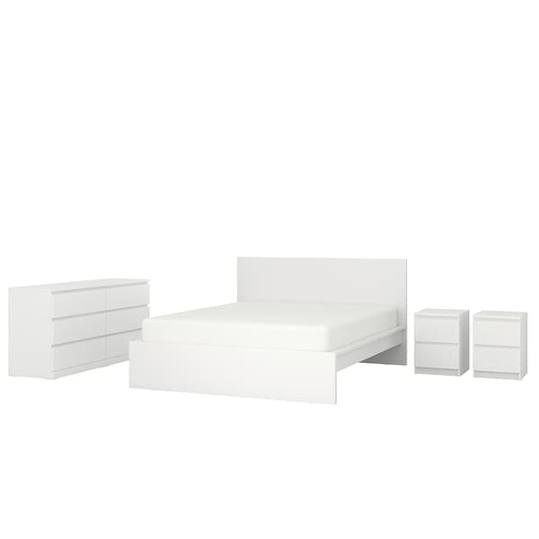 MALM - 4-piece bedroom set, white, 160x200 cm - best price from Maltashopper.com 99495158