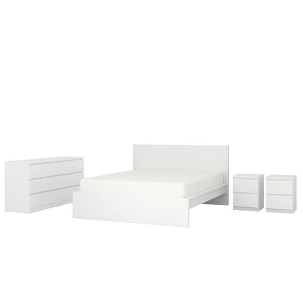 Ikea MALM - Bedroom furniture, set of 4, white, 180x200 cm
