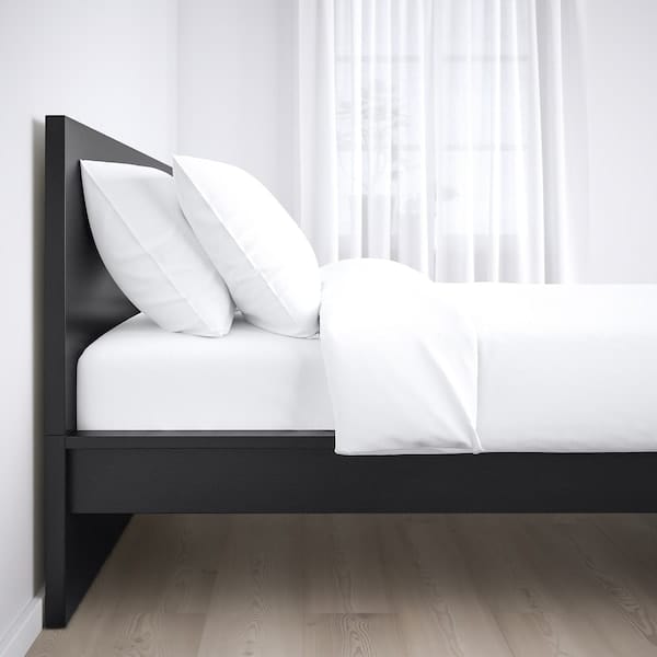 Ikea MALM - 4-piece bedroom set, brown-black,160x200 cm