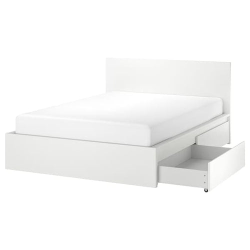 MALM - High bed frame/2 storage units ,