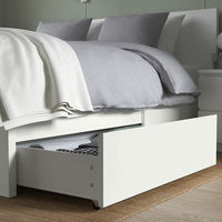 MALM High bed frame/2 storage units, white/Lindbåden, 160x200 cm - best price from Maltashopper.com 19494997