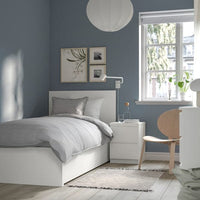 MALM Tall bed structure/2 containers - white/Lönset 90x200 cm , 90x200 cm - best price from Maltashopper.com 89032738