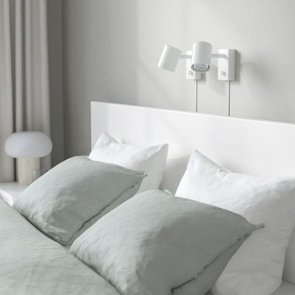 Ikea MALM Bed frame, high / 4 storage boxes, white / Lindbåden, 160x200 cm