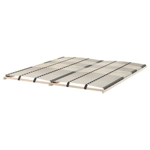Ikea MALM - Bed frame, high, w 4 storage boxes, white stained oak veneer/Lönset, 180x200 cm