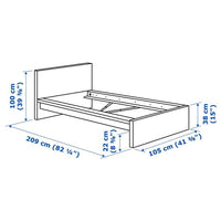 MALM High bed frame, white/Lindbåden, 90x200 cm - Premium Furniture from Ikea - Just €219.99! Shop now at Maltashopper.com