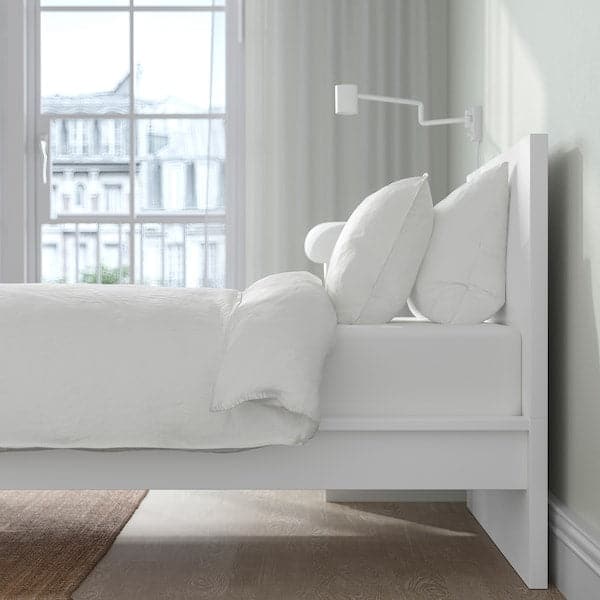 Ikea MALM High bed frame, white/Lindbåden, 90x200 cm