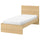 MALM - High bed frame, mord white oak veneer/Leirsund, 90x200 cm