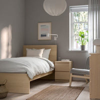 MALM - High bed frame, mord white oak veneer/Leirsund, 90x200 cm - best price from Maltashopper.com 29157321
