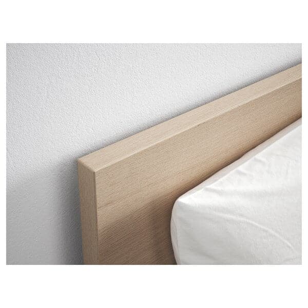 Ikea MALM - High bed frame, mord white oak veneer/Lindbåden, 90x200 cm