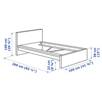 MALM Tall bed structure - brown-black/Leirsund 90x200 cm , 90x200 cm - Premium Beds & Bed Frames from Ikea - Just €284.99! Shop now at Maltashopper.com