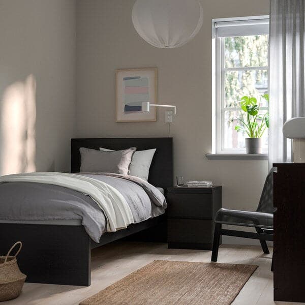 MALM Tall bed structure - brown-black/Leirsund 90x200 cm , 90x200 cm - best price from Maltashopper.com 49020030