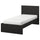 MALM bed frame, high, black-brown/Lönset, 90x200 cm