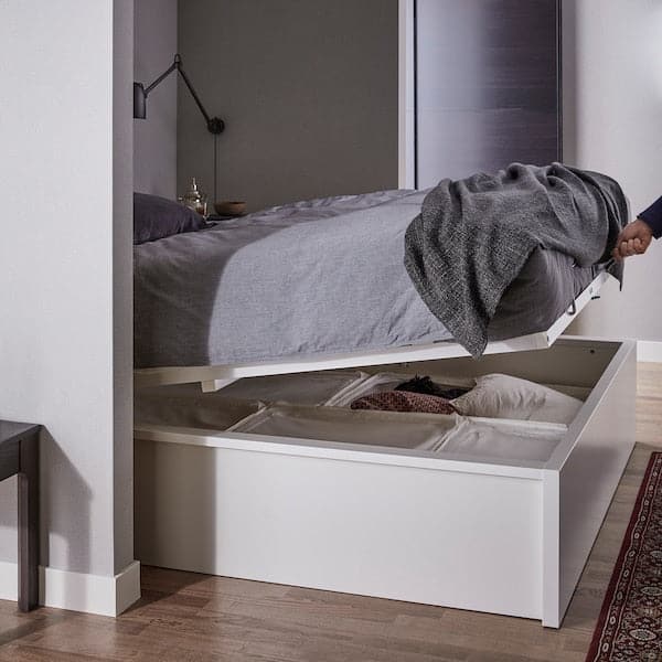 MALM Bed structure with container - white 180x200 cm 