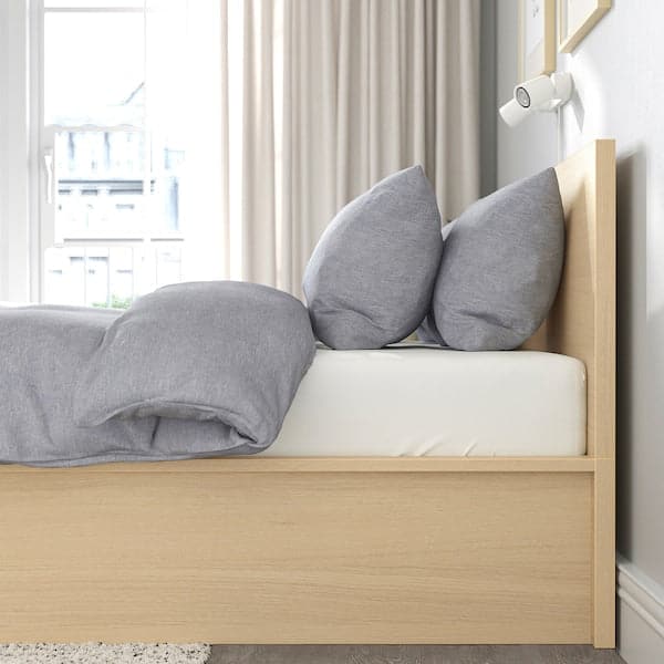 MALM Bed structure with container - veneered white mord oak 160x200 cm , 160x200 cm - best price from Maltashopper.com 50412683
