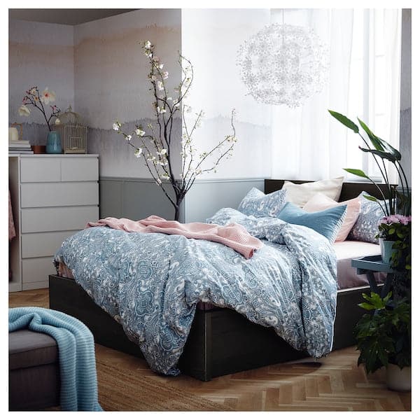 Ikea MALM Bed structure with container - brown-black 180x200 cm , 180x200 cm