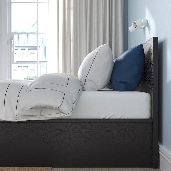 MALM Bed structure with container - brown-black 140x200 cm