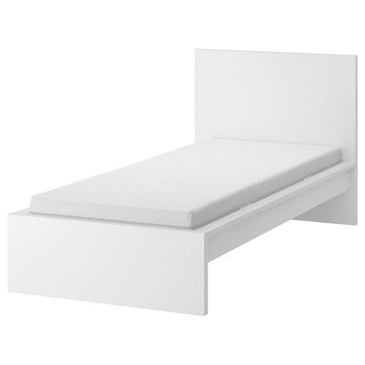 Ikea MALM - Bed frame with mattress, white/Åbygda rigid, , 90x200 cm