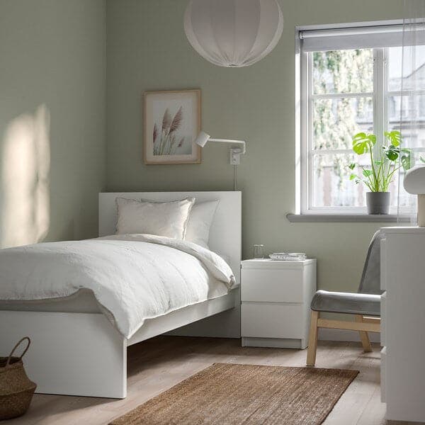 MALM - Bed frame with mattress, white/Åbygda semi-rigid, , 90x200 cm - best price from Maltashopper.com 39544642