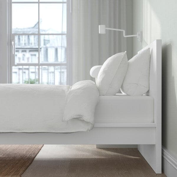 MALM - Bed frame with mattress, white/Valevåg extra-rigid, , 90x200 cm - best price from Maltashopper.com 19544643