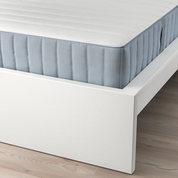 Ikea MALM - Bed frame with mattress, white/Valevåg extra-rigid, , 90x200 cm
