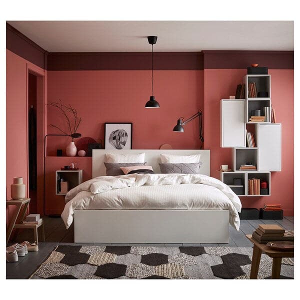 MALM - Bed frame with mattress, white/Valevåg rigid, , - best price from Maltashopper.com 09544709