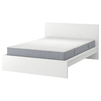 MALM - Bed frame with mattress, white/Valevåg rigid, , - best price from Maltashopper.com 09544709