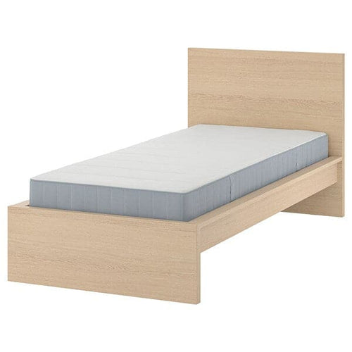 MALM - Bed frame with mattress, veneered with white mord oak/Vesteröy extra hard, , 90x200 cm