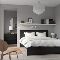 MALM - Bed frame with mattress, brown-black/Åbygda semi-rigid, , 180x200 cm - best price from Maltashopper.com 19544493