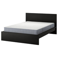 MALM - Bed frame with mattress, brown-black/Valevåg extra-rigid, , 160x200 cm - best price from Maltashopper.com 89544461