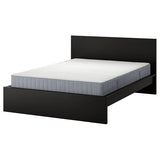 MALM bed frame with mattress, black-brown/Valevåg extra firm, 160x200 cm