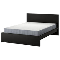 MALM - Bed frame with mattress, brown-black/Valevåg rigid, , 160x200 cm - best price from Maltashopper.com 79536838
