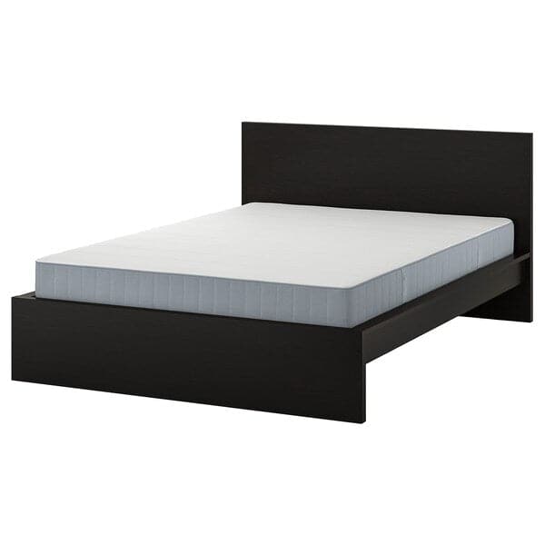Ikea MALM - Bed frame with mattress, brown-black/Vesteröy extra-rigid, , 160x200 cm