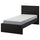 MALM bed frame with mattress, black-brown/Vesteröy firm, 90x200 cm