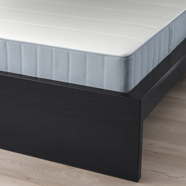 Ikea MALM - Bed frame with mattress, brown-black/Vesteröy rigid, , 90x200 cm