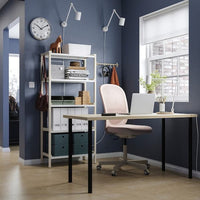 MÅLSKYTT / ADILS - Desk, birch/black, 140x60 cm - best price from Maltashopper.com 69417751