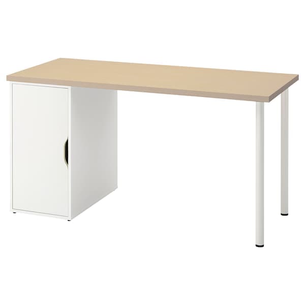 MÅLSKYTT / ALEX - Desk, birch/white, 140x60 cm