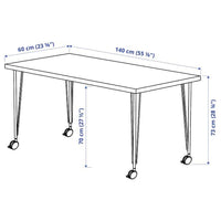 MÅLSKYTT / KRILLE - Desk, birch/white, 140x60 cm - Premium Furniture from Ikea - Just €155.99! Shop now at Maltashopper.com