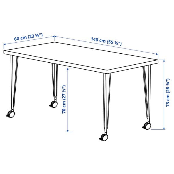 MÅLSKYTT / KRILLE - Desk, birch veneer/black, 140x60 cm - best price from Maltashopper.com 29509998