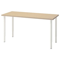 MÅLSKYTT / OLOV - Desk, birch/white, 140x60 cm - best price from Maltashopper.com 59417756