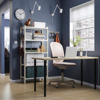 MÅLSKYTT / OLOV - Desk, birch/black, 140x60 cm - best price from Maltashopper.com 99417759
