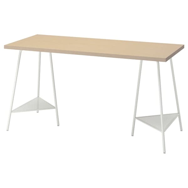 MÅLSKYTT / TILLSLAG - Desk, birch/white, 140x60 cm - best price from Maltashopper.com 59417799