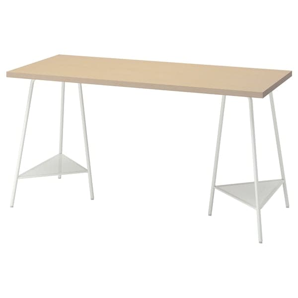 MÅLSKYTT / TILLSLAG - Desk, birch/white, 140x60 cm