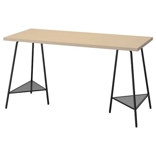 MÅLSKYTT / TILLSLAG - Desk, birch/black, 140x60 cm