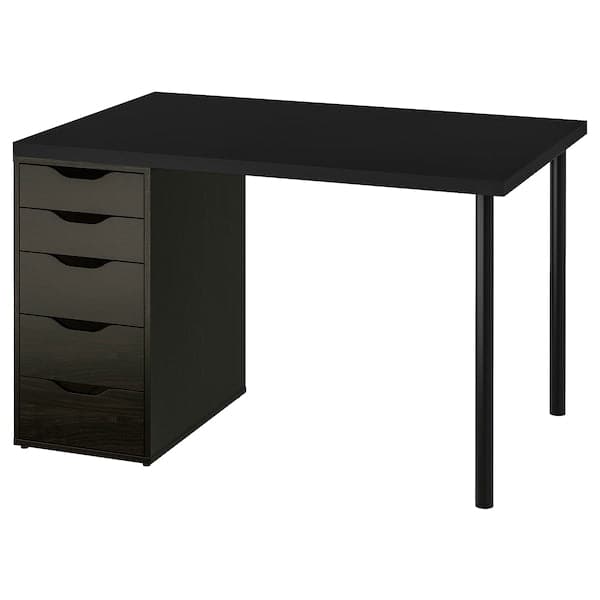 MÅLVAKT / ALEX Desk - black/black-brown 120x80 cm