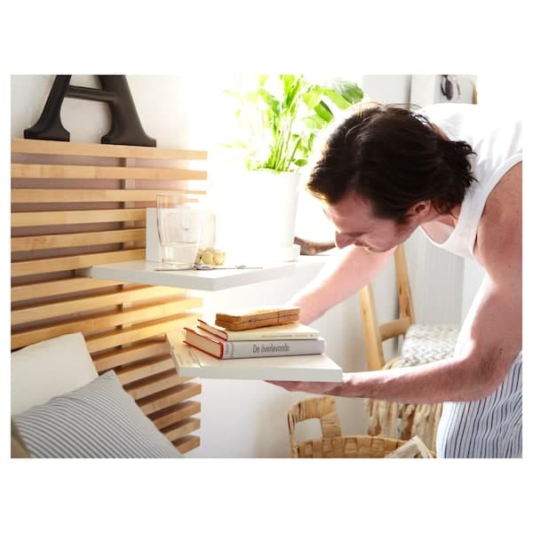 MANDAL Bed structure with headboard - birch/white 140x202 cm , - best price from Maltashopper.com 09094947
