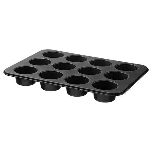 MÅNTAGG - Muffin tin, non-stick coating dark grey, 38x27 cm