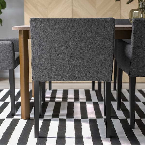 MÅRENÄS - Chair with Armrests, Black/Gunnared Grey , - best price from Maltashopper.com 99514388