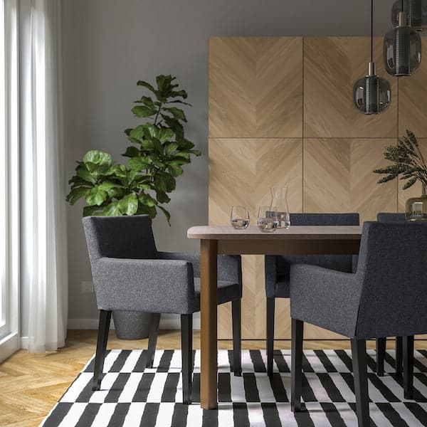 MÅRENÄS - Chair with Armrests, Black/Gunnared Grey , - best price from Maltashopper.com 99514388