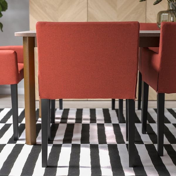 Ikea MÅRENÄS - Chair with armrests, black/Gunnared red ,