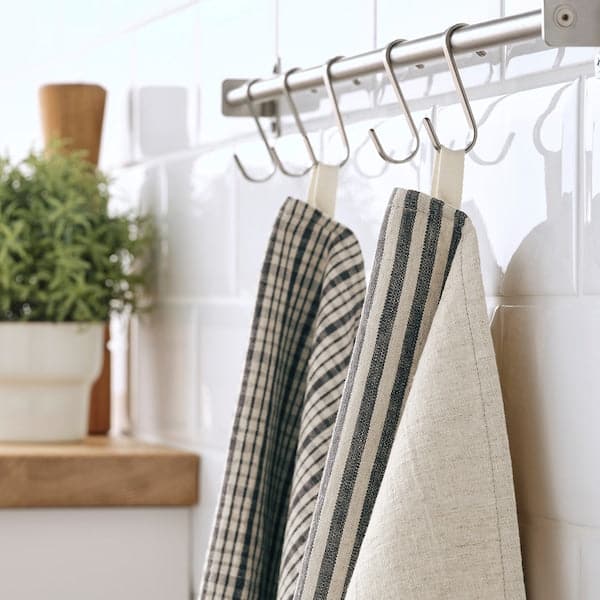 MARIATHERES - Tea towel, square stripe/grey beige, 50x70 cm - best price from Maltashopper.com 00479586